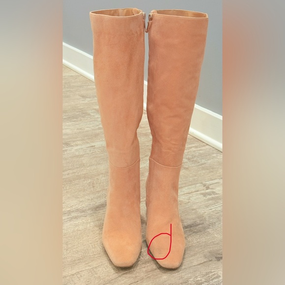 NEW Sam Edelman Suede Tan Heeled Knee High Boots - Picture 16 of 16